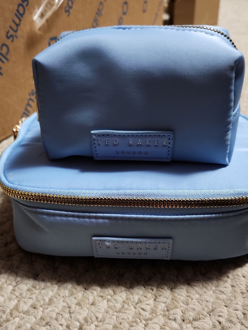 Ted Baker Powder Blue Double Cosmetic Pouch Set